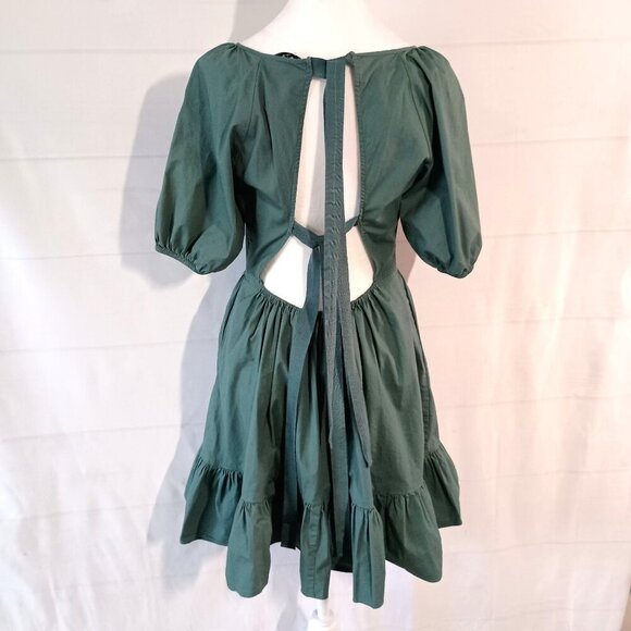 Peter Som x RTR Green Puff Sleeve Dress Size 6 Designer MSRP $335 Excellent - Picture 4 of 8
